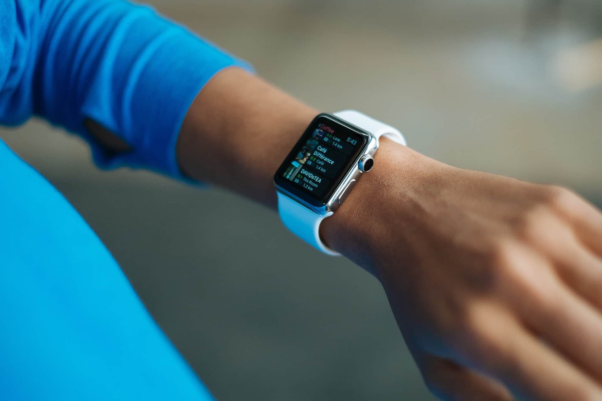 man wearing an apple watch