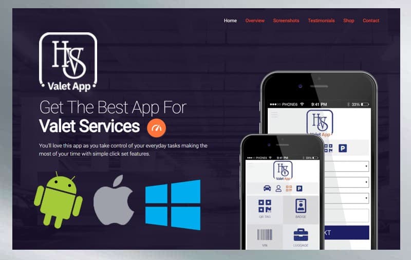 Valet Solutions – APP – Responsive Design – Mobile Design